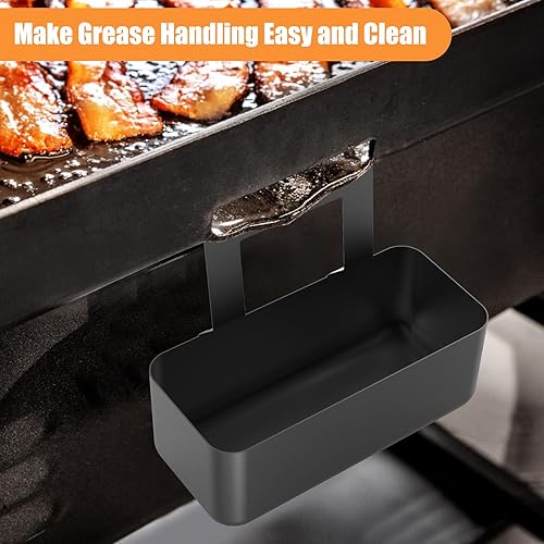 Vista 13 de Recogedor de grasa para parrilla Blackstone con 12 revestimientos desechables de papel de aluminio para tazas de grasa, pieza de repuesto de bandeja