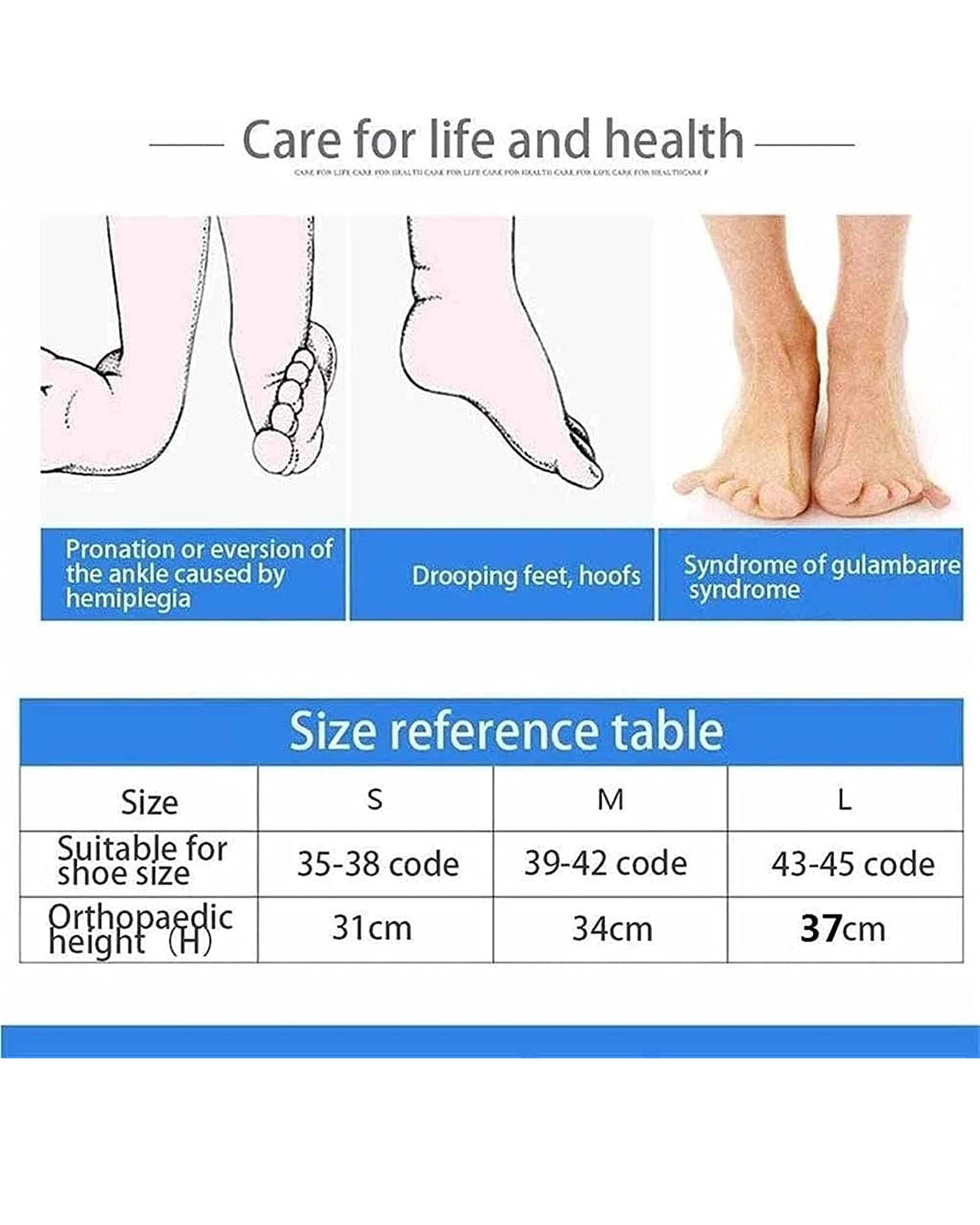 ortesis para el pie, Órtesis estabilizadora for pie caído con soporte nocturno transpirable for fascitis plantar y férula de tobillo for aliviar el dolor (derecha, M, izquierda-L)(Left,L)