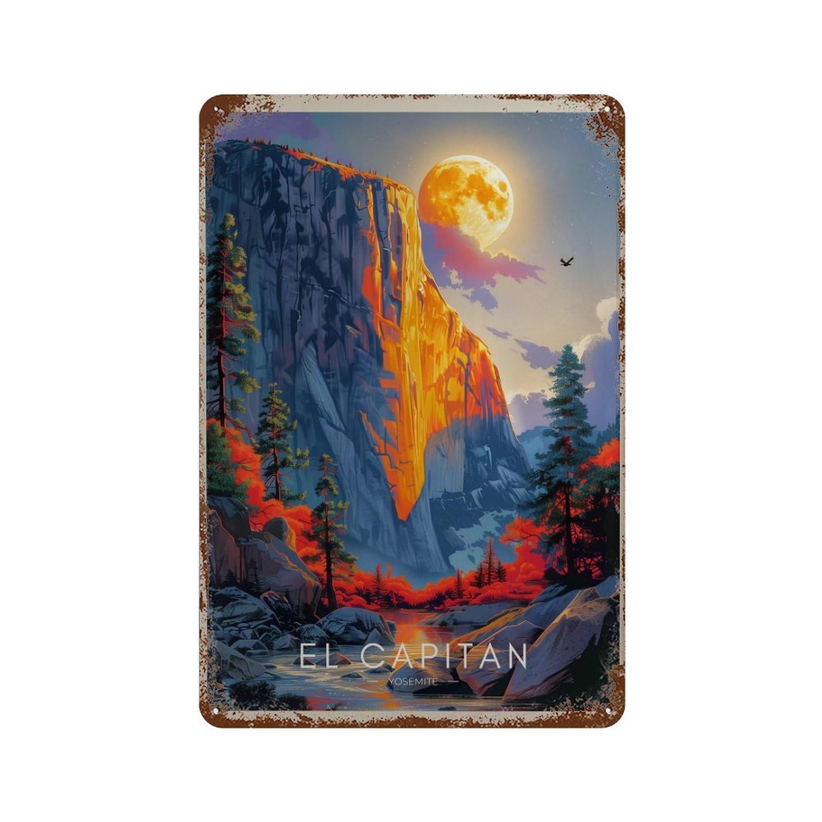 xiaoxiaoshen Yosemite National Park El Capitan USA Travel Wall Decor Art Metal Tin Poster Modern Home Decor Art Home Bar Shop Decorations Vintage Sign 30x20cm