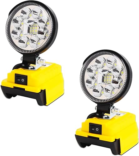 Miniatura 8 de Luz de trabajo LED inalámbrica para batería Dewalt de 20 V, linterna de 20 V para luz Dewalt, luz de inundación recargable portátil de 48 W 4800 LM