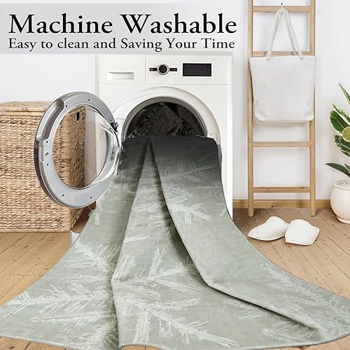 Miniatura 2 de Lahome Alfombra lavable con copos de nieve para dormitorio, de 3 x 5 pies, ultrafina, suave, para entrada, dormitorio, alfombra pequeña