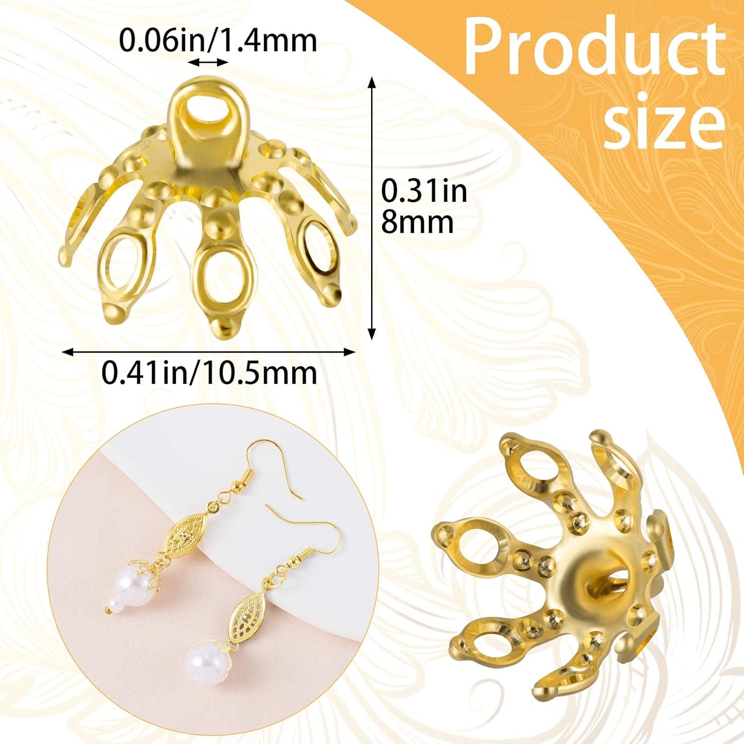 10pcs-5.5mm Tapas De Cuentas De Plata De Ley, Tapas De Cuentas De