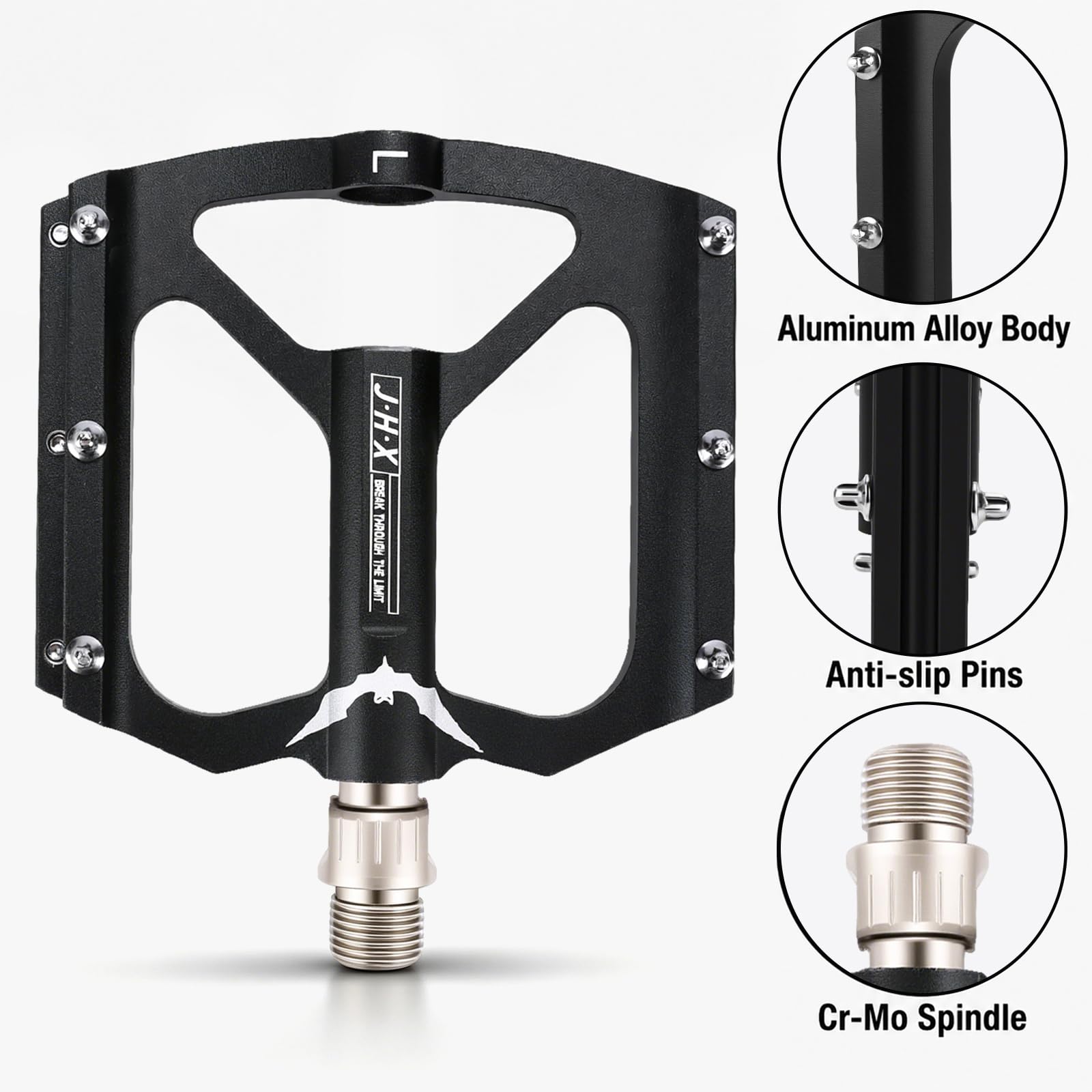 Fahrradpedale, leichtes Aluminium, 1,4 cm Pedale, doppelt versiegeltes Lager, verstärkt mit rutschfesten, flachen Fahrradpedalen, MTB, Mountainbike, Rennrad, BMX, geeignet für