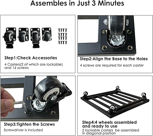 Miniatura 7 de Organizador de plantas de 22 pulgadas con ruedas resistente, carrito de plantas de metal grande de 600 libras, soporte cuadrado rodante para plantas