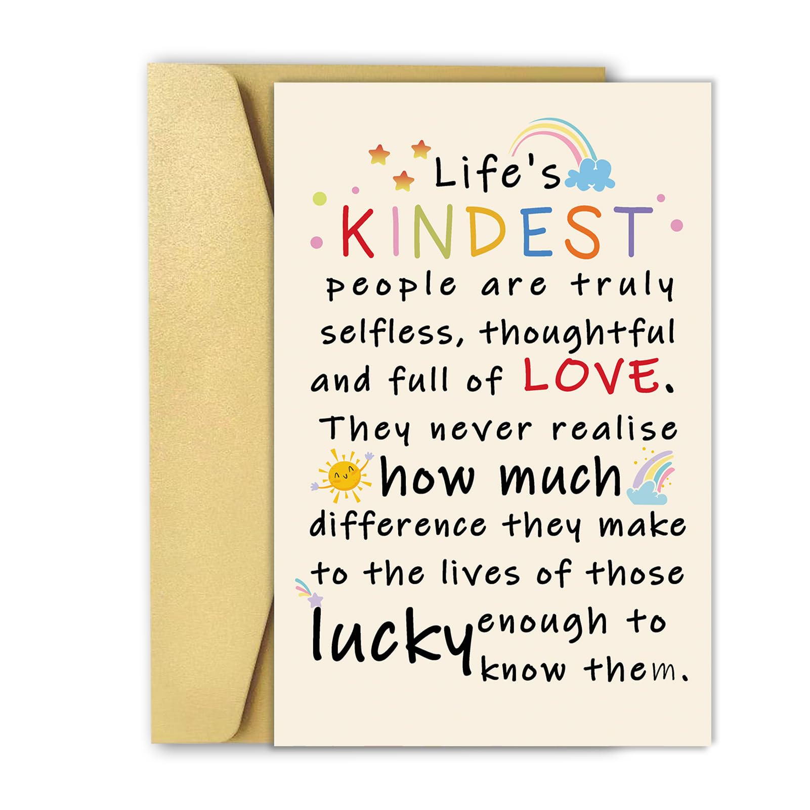 OJsensai Funny Thank You Card for Him Her, Best Appreciation Gifts for Women Men, Colorful Friend Friendship Gifts