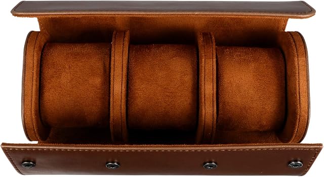 POPETPOP Watch Roll Travel Case - Portable 3 Watch Display Storage Jewelry Organizer, Watch Box Organizer for Mens