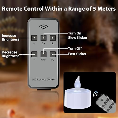 Miniatura 3 de EuroFone Luz LED recargable de la vela para la barra del oso del partido con control remoto 12 unidsset (blanco frío)