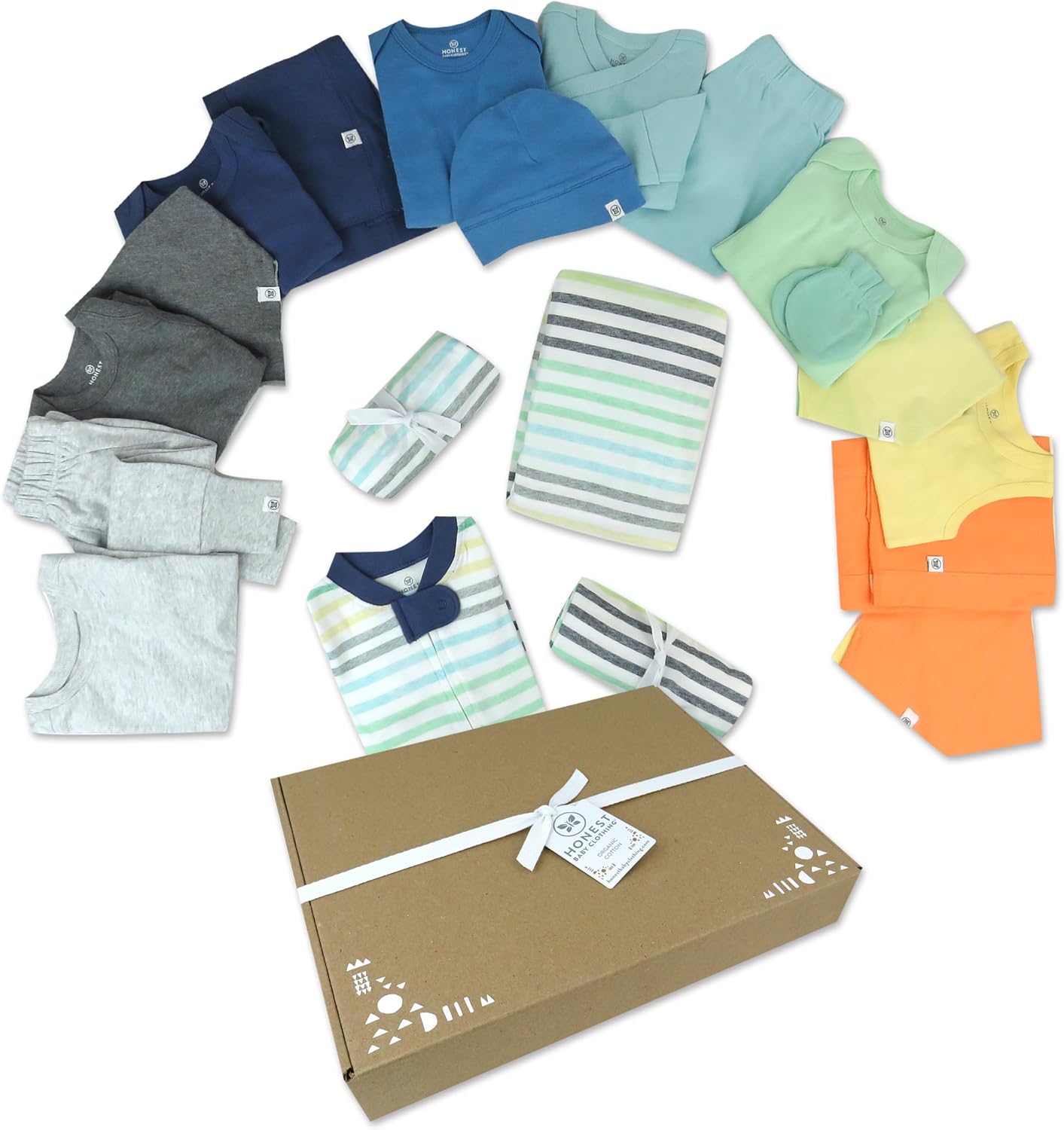 HonestBaby Baby Multipack Gift Sets 100% Organic Cotton for Newborn Infant Baby Boys, Girls, Unisex