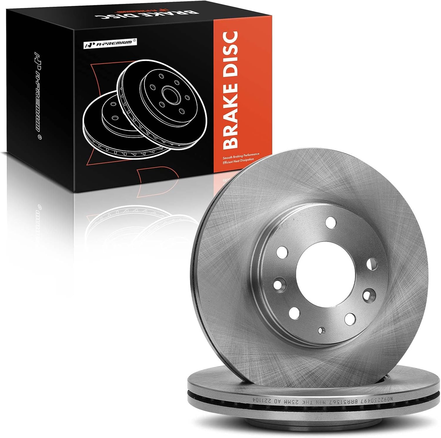A-Premium 11.10 inch (282mm) Front Vented Disc Brake Rotors Compatible with Select Mazda Models - 6 2003 2004 2005, 2-PC Set