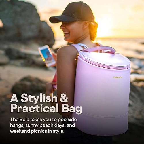 Miniatura 6 de Corkcicle EOLA Mochila enfriadora, bolsa aislante impermeable y a prueba de fugas, perfecta para vino, cerveza y bolsas de hielo