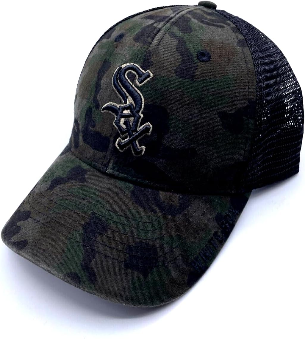 Chicago Baseball Hat Classic White Sox Team Logo Adjustable Mesh Trucker Cap