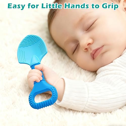Miniatura 5 de Herramienta de jardinería juguetes de dentición para bebés, mordedores de silicona con pala y rastrillo para bebés de 3 a 12 meses, juguetes