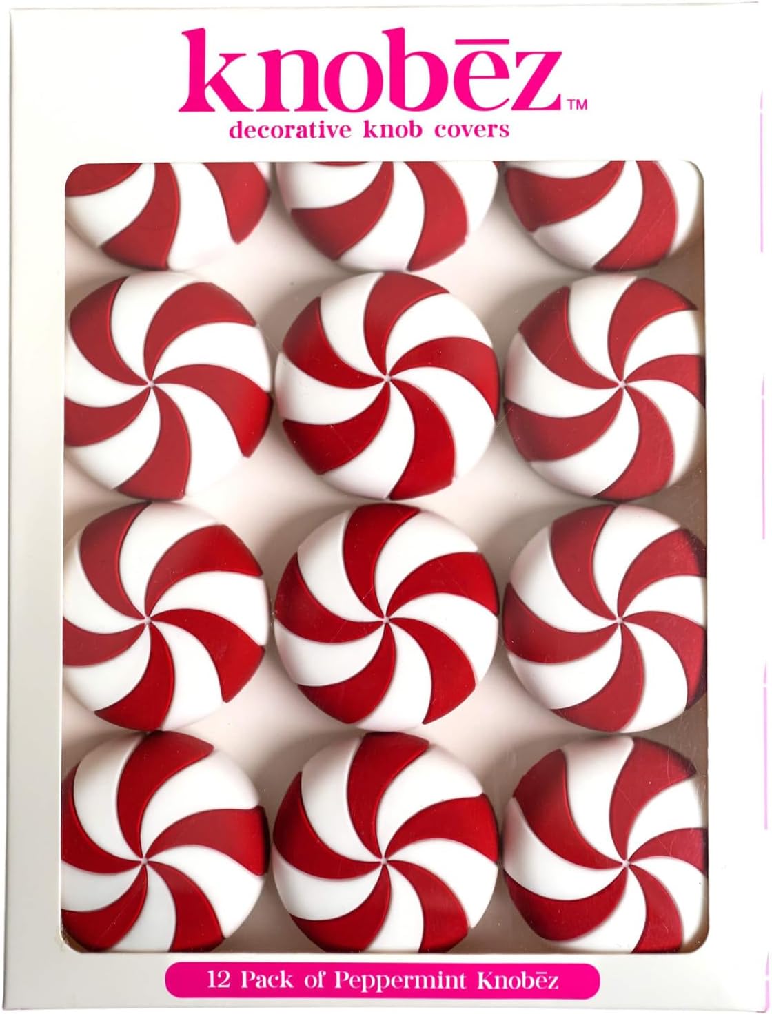 Decorative Knob Covers – Red Peppermint – 12pk – Stretch Over Hardware Decorations, Holiday-Winter-Christmas, Kitchen-Bathroom-Dressers-Home Decorative Knob Covers – Red Peppermint – 12pk – Stretch Over Hardware Decorations, Holiday-Winter-Christmas, Kitchen-Bathroom-Dressers-Home