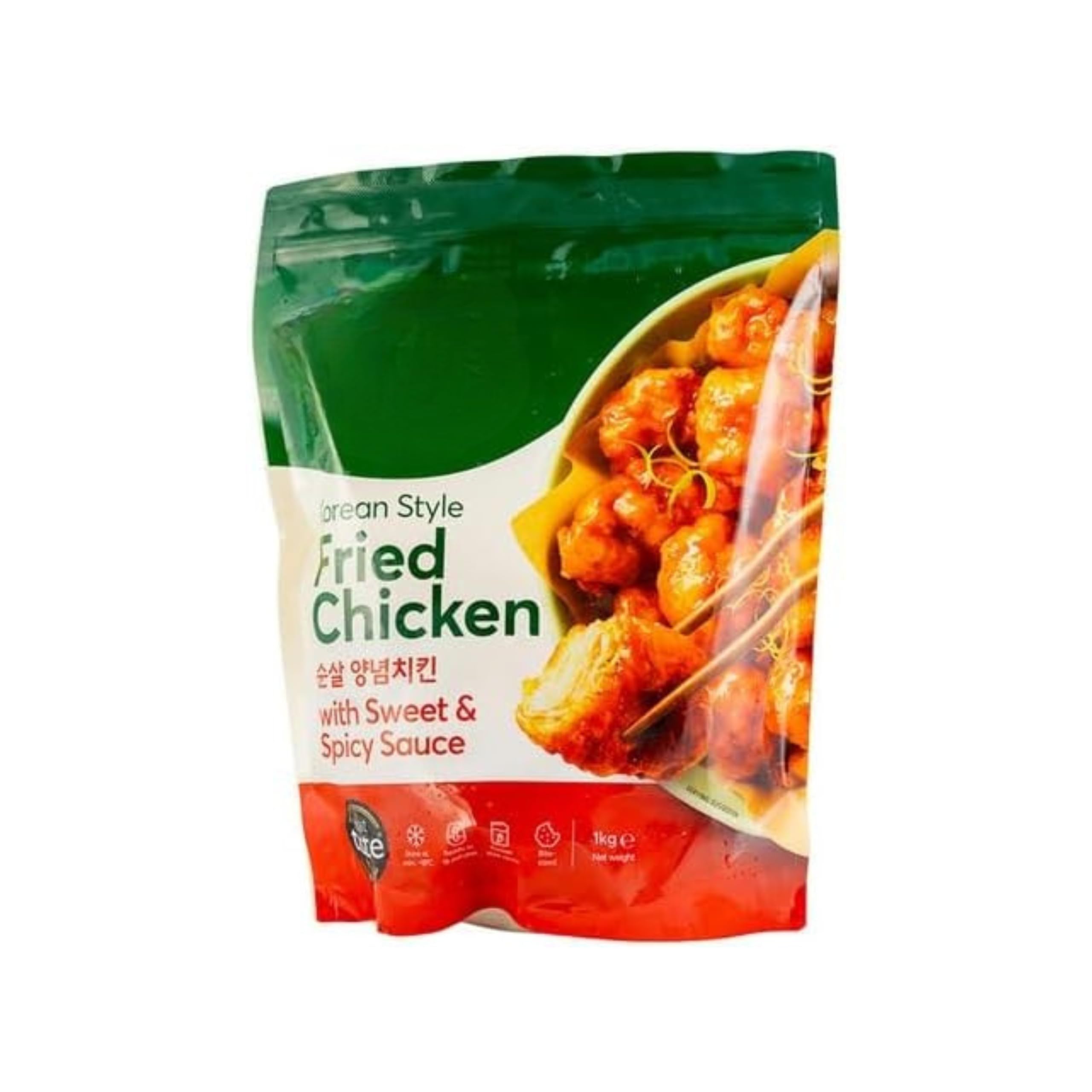 Pollo Frito al Estilo Coreano con Salsa Dulce y Picante - 1kg (850g Pollo + 150g Salsa) - Muslo de Pollo Crujiente Estilo Dakgangjeong - Formato Ahorro para Horno o Freidora de Aire - NEXU