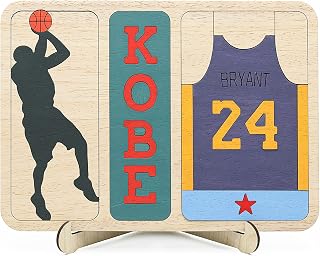 Wooden Puzzle and Painting Set for 5 + age Kids & Adults, Montessori Toys, STEM Educational Learning Toy Birthday Gifts, Los Angeles Lakers 24 (Kobe Bryant)