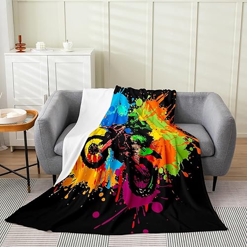 Miniatura 28 de Erosebridal Manta de arco iris para niñas, tamaño individual de 60 x 80, manta de sol y estrellas para niños y niños, manta de forro polar de nube