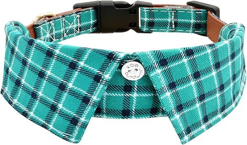 Collar de algodón para perro con corbatín, cómodo y ajustable con bonito diseño de solapa, para mascotas pequeñas, medianas y grandes