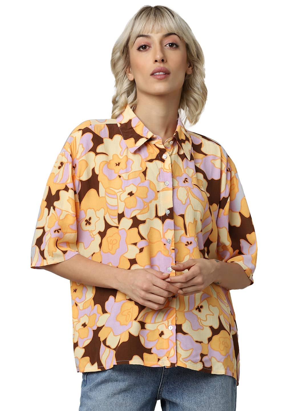 only Women's Relaxed Fit Collar Neck Shirt-picture-26