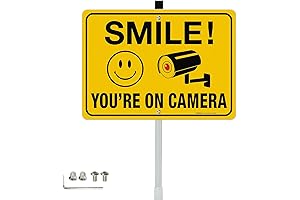 Smile Your On Camera Yard Signs with 36" Stake