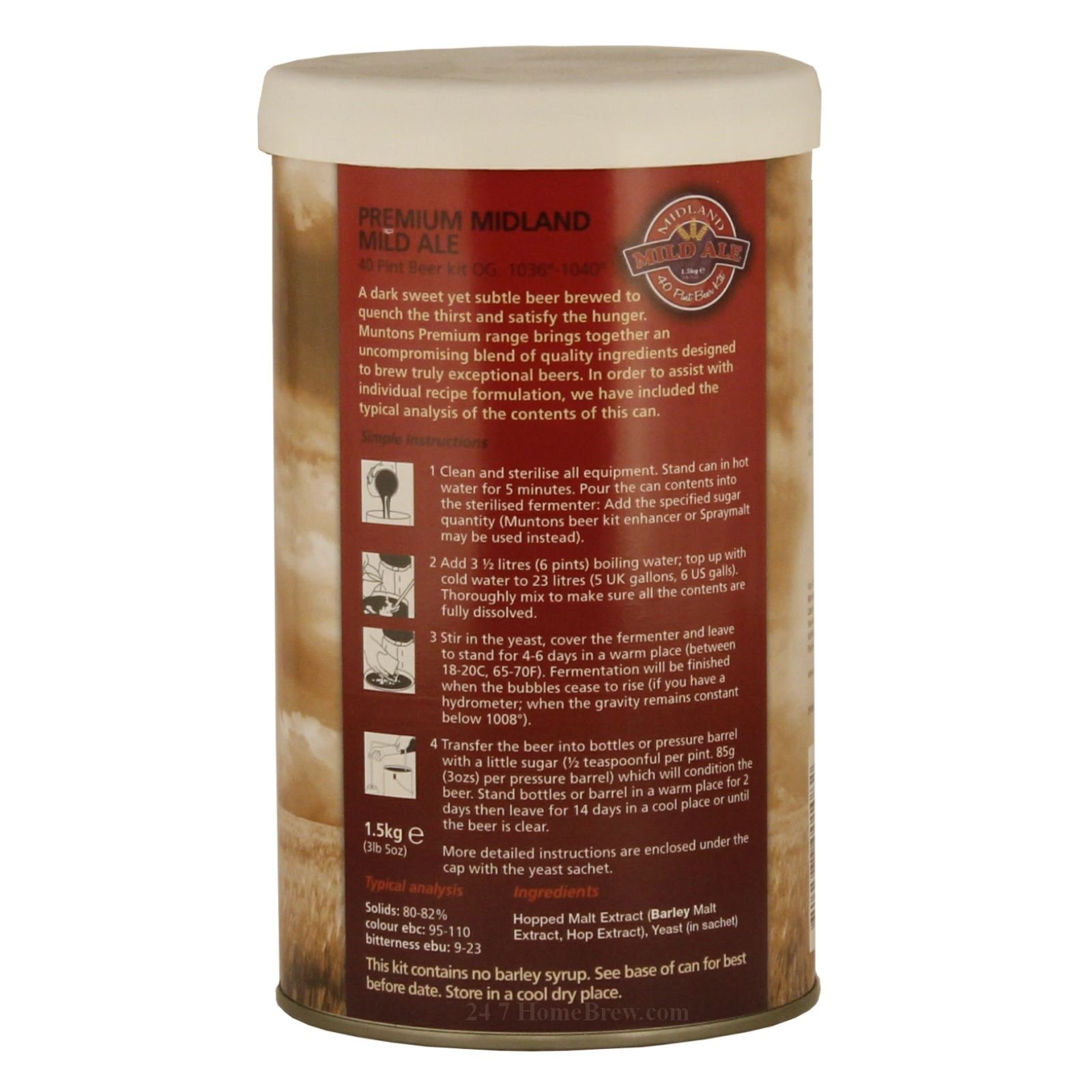 MUNTON'S Malto maricato muntons premium midland mild ale kg. 1,5 Enologia malti