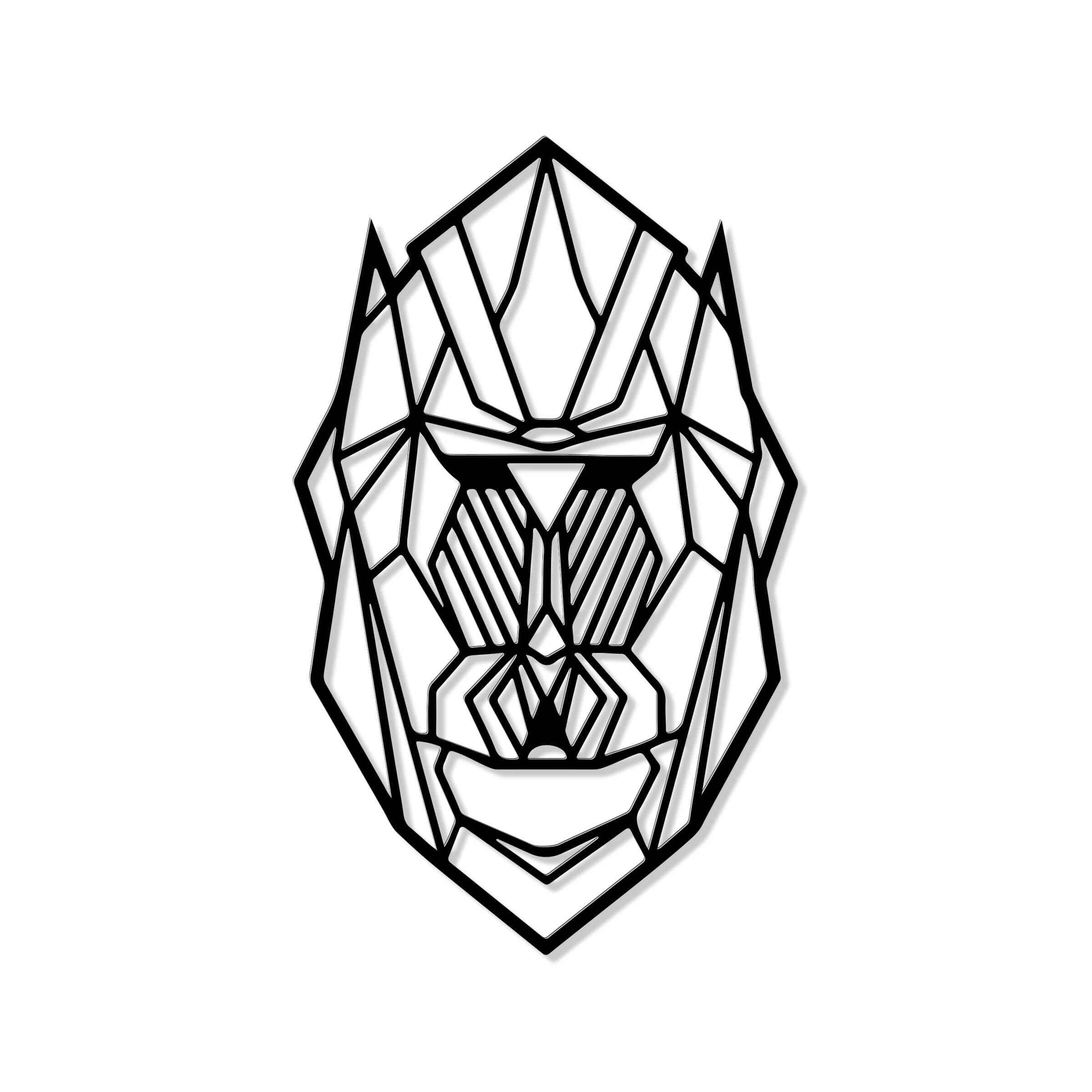 TATAANTY Metal Wall Art Decor, 8.2"x13.3" Geometric Chimp Minimalist