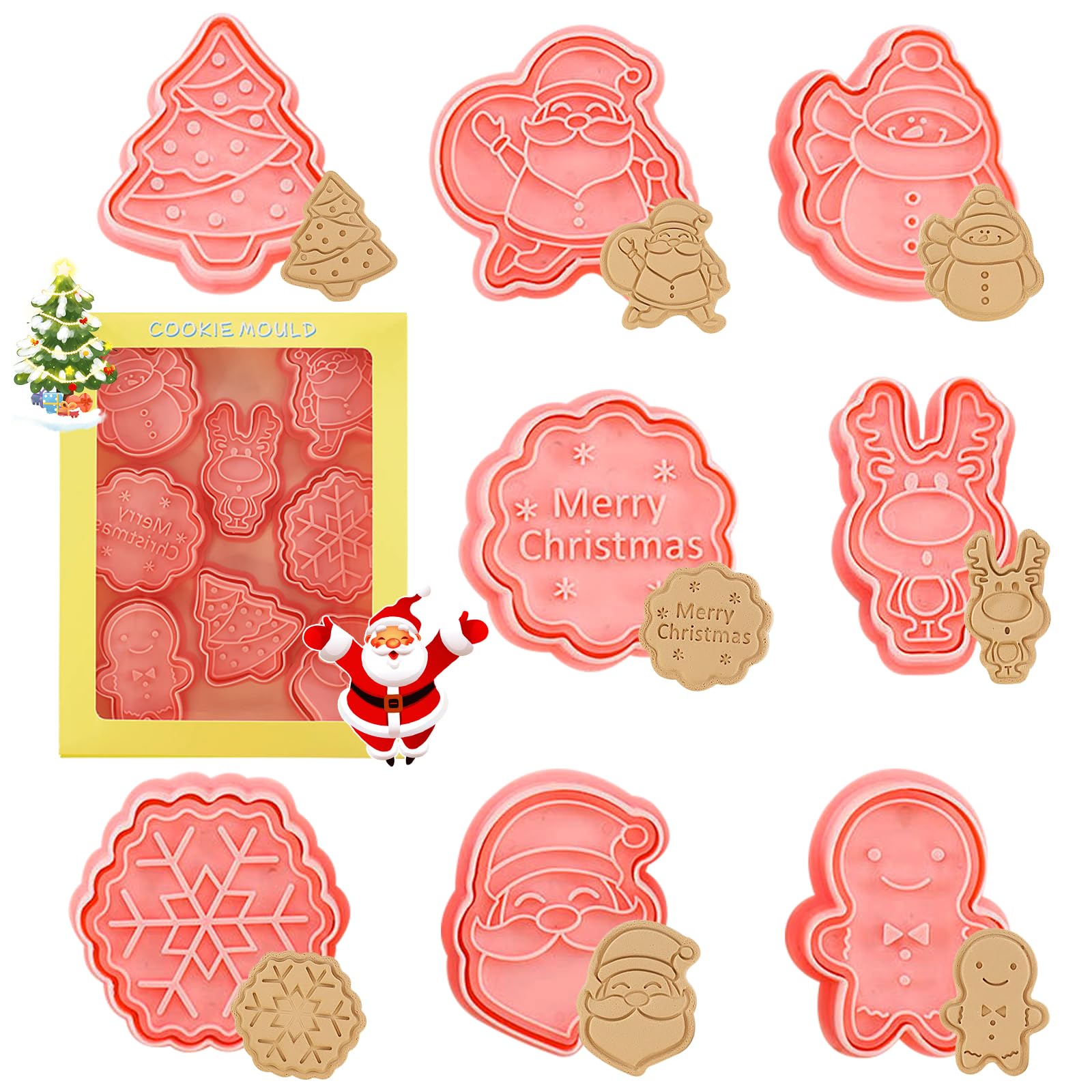 Stampini Lavabili Facile Pulizia Formine Biscotti Carnevale Formine Per Biscotti Natalizi, 3 Pezzi 3D Forme Biscotti Formine Biscotti Natale