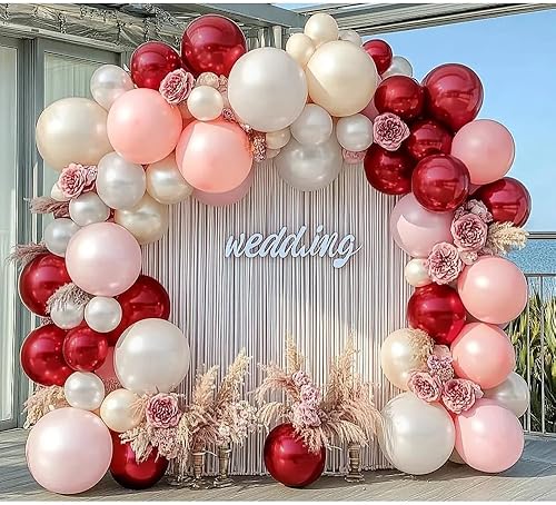 Vista 45 de Guirnalda de globos de color morado y rosa, globos de doble relleno de lavanda lila, globos pastel de diferentes tamaños, kit de arco de globos