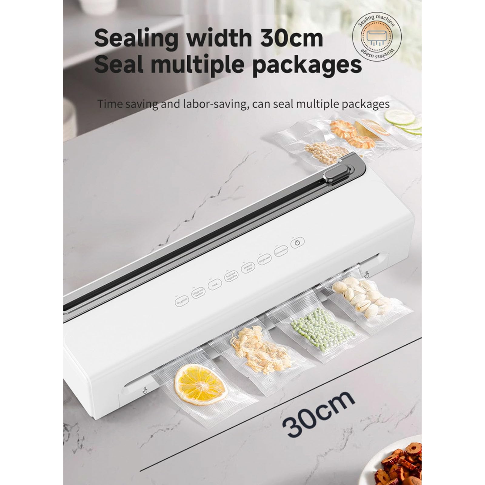 Sigillatrice sottovuoto portatile Texture per picnic Conservazione degli alimenti Automatico Dry Wet Doppia Funzione Sigillatrice sottovuoto automatica compatta