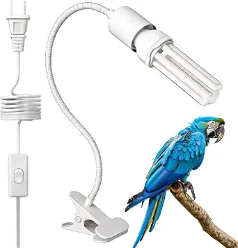 GlowUp UVB 2.4 Bird Cage Lighting Combo Kit, 20W UVB Fluorescent Light with Rotatable Clip
