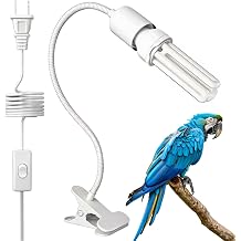 GlowUp UVB 2.4 Bird Cage Lighting Combo Kit, Bird Light for Captive Birds, 360 Rotatable Clip Lamp with 20W UVB 2.4 Compact Fluorescent Light Bulb