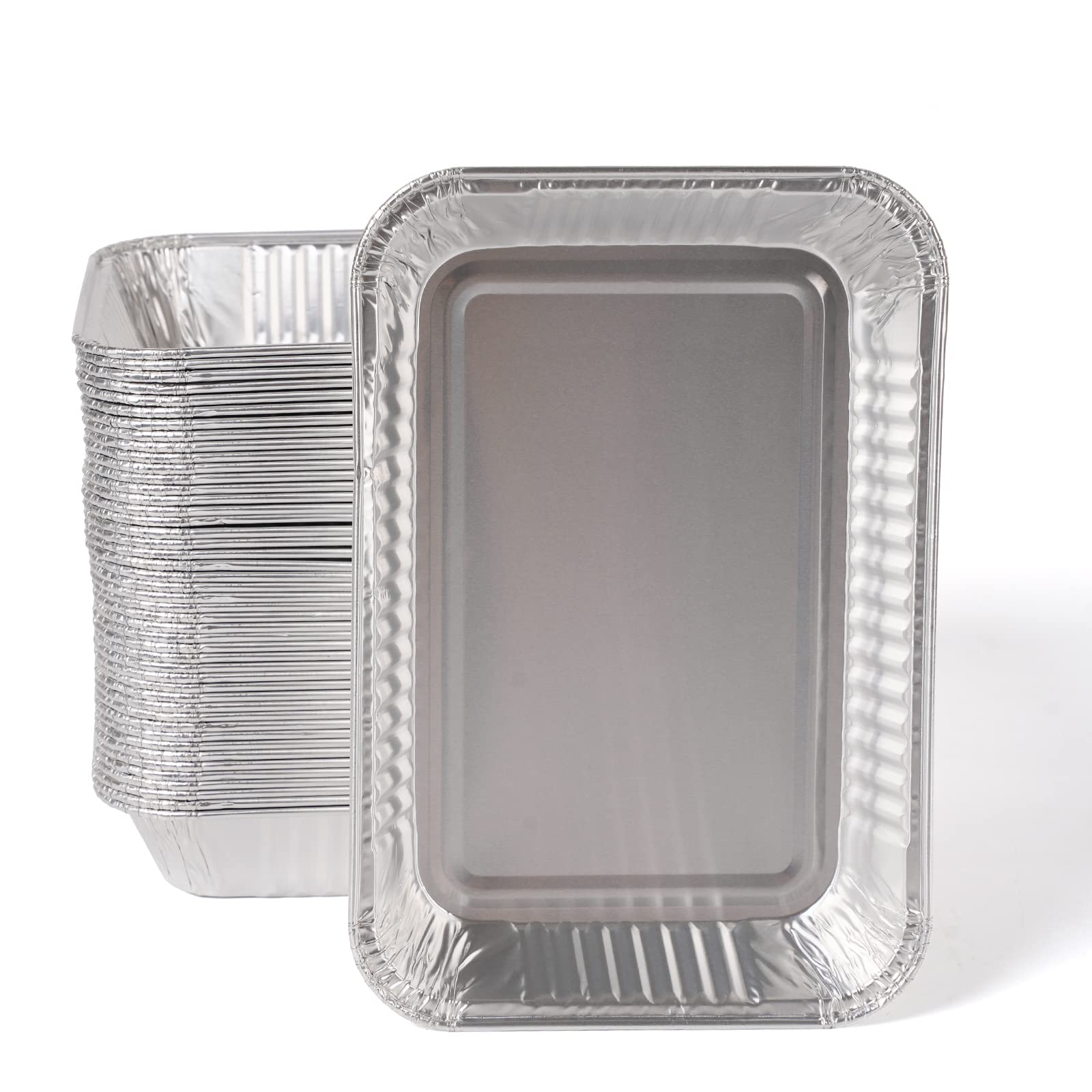 50 Pack 6415 Drip Pan Liners Compatiable with Weber Q Series Traveler Spirit Genesis Grills, Grill Drip Pans Aluminum 8.5 x 6 Disposal Foil Grease Tray Replacement,Grill Accessories BBQ Drip Pan