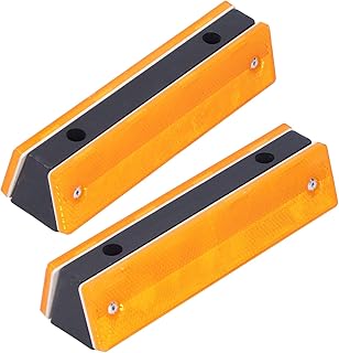 TOPINCN Road Marker Rectangle Stud Reflective 2Pcs Plastic Plastic Reflector Contour Marker Product Rectangular for Road Markers Reflection Sidewalk Signs (Double Yellow)