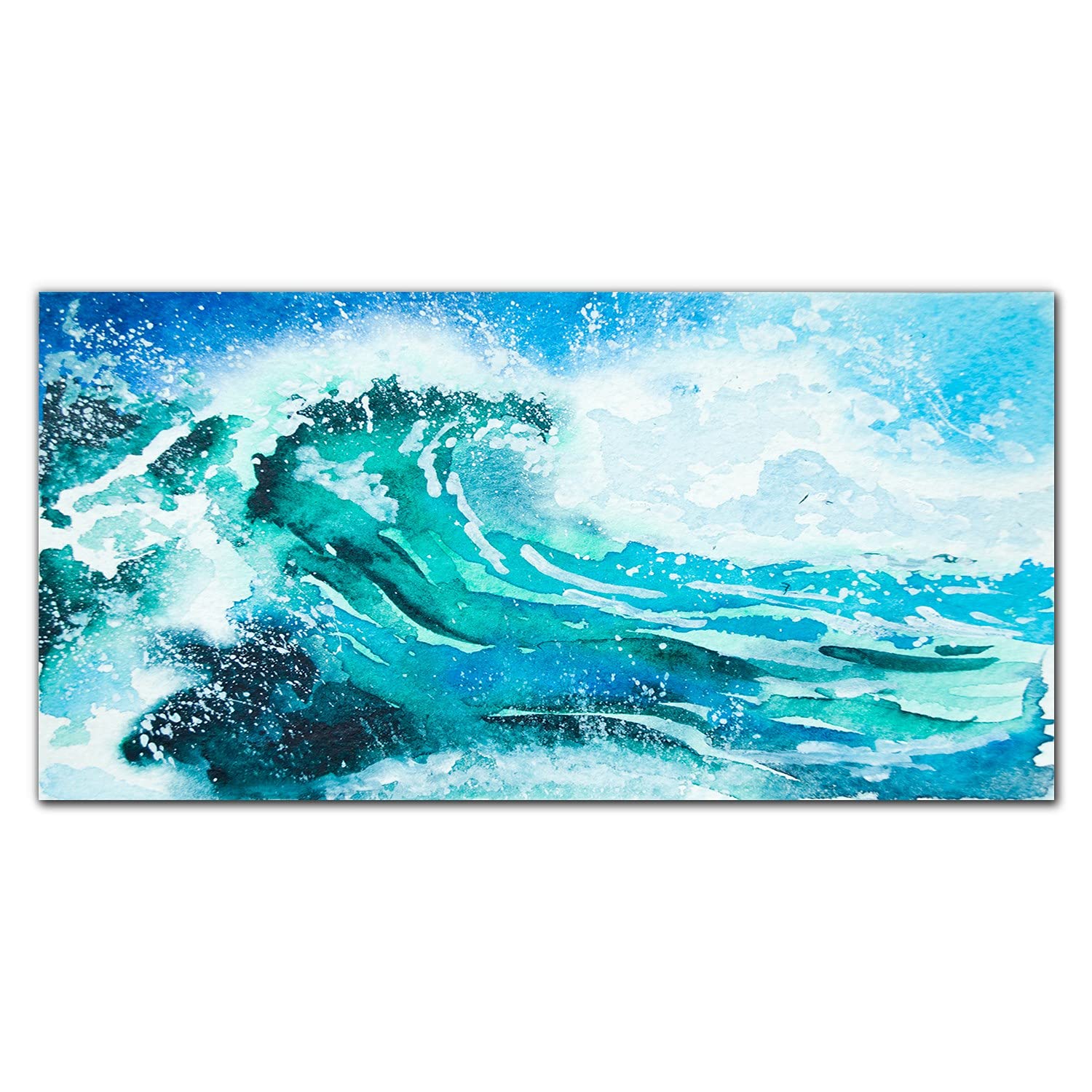 Dosseret en verre trempé 140x70cm décoration murale cuisine haut de gamme vagues