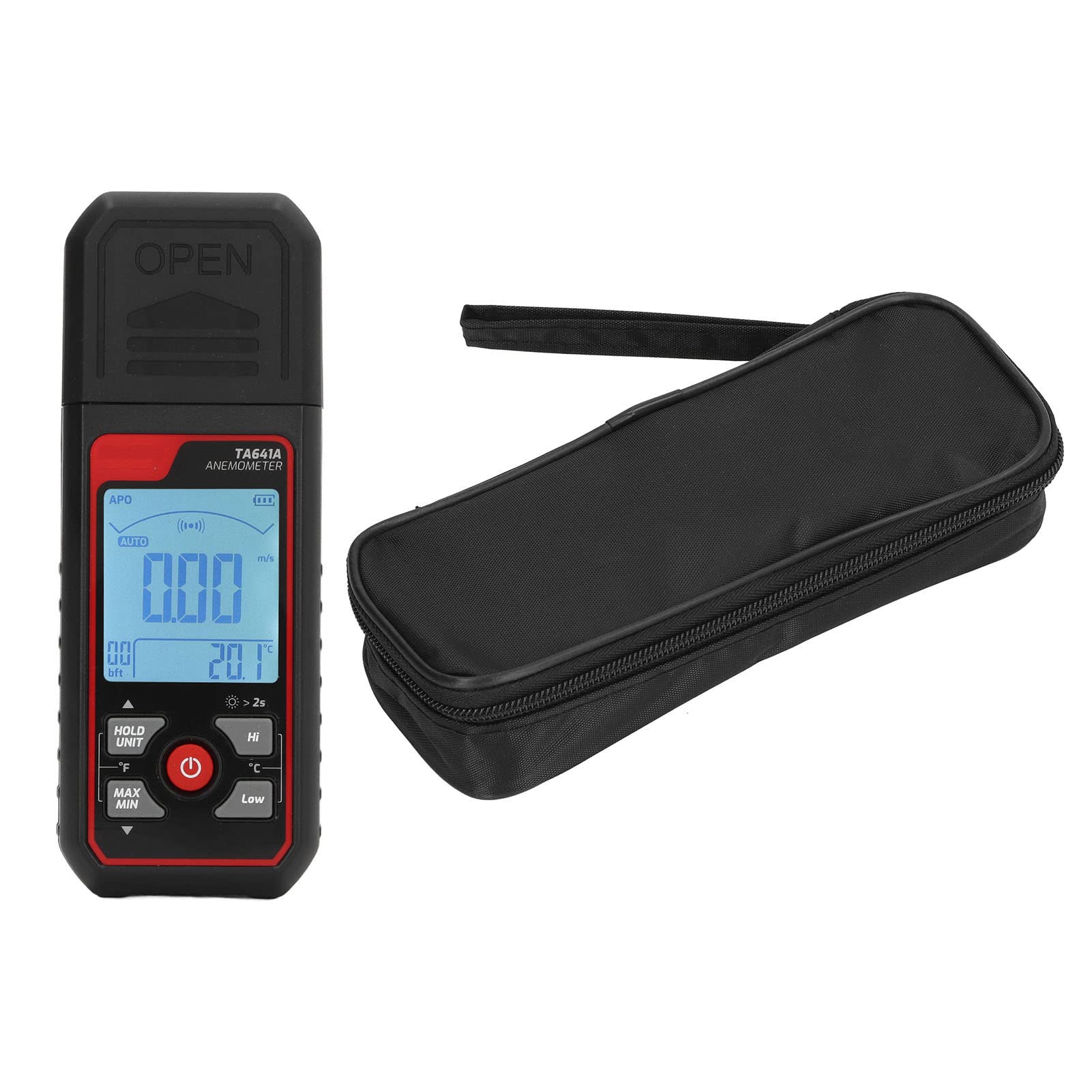 8-Blatt-Anemometer, Digitaler Hand-Windgeschwindigkeitsmesser, Hochgenauer Windgeschwindigkeitsmesser, Messbereich 0,06 Bis 30,0 M/s