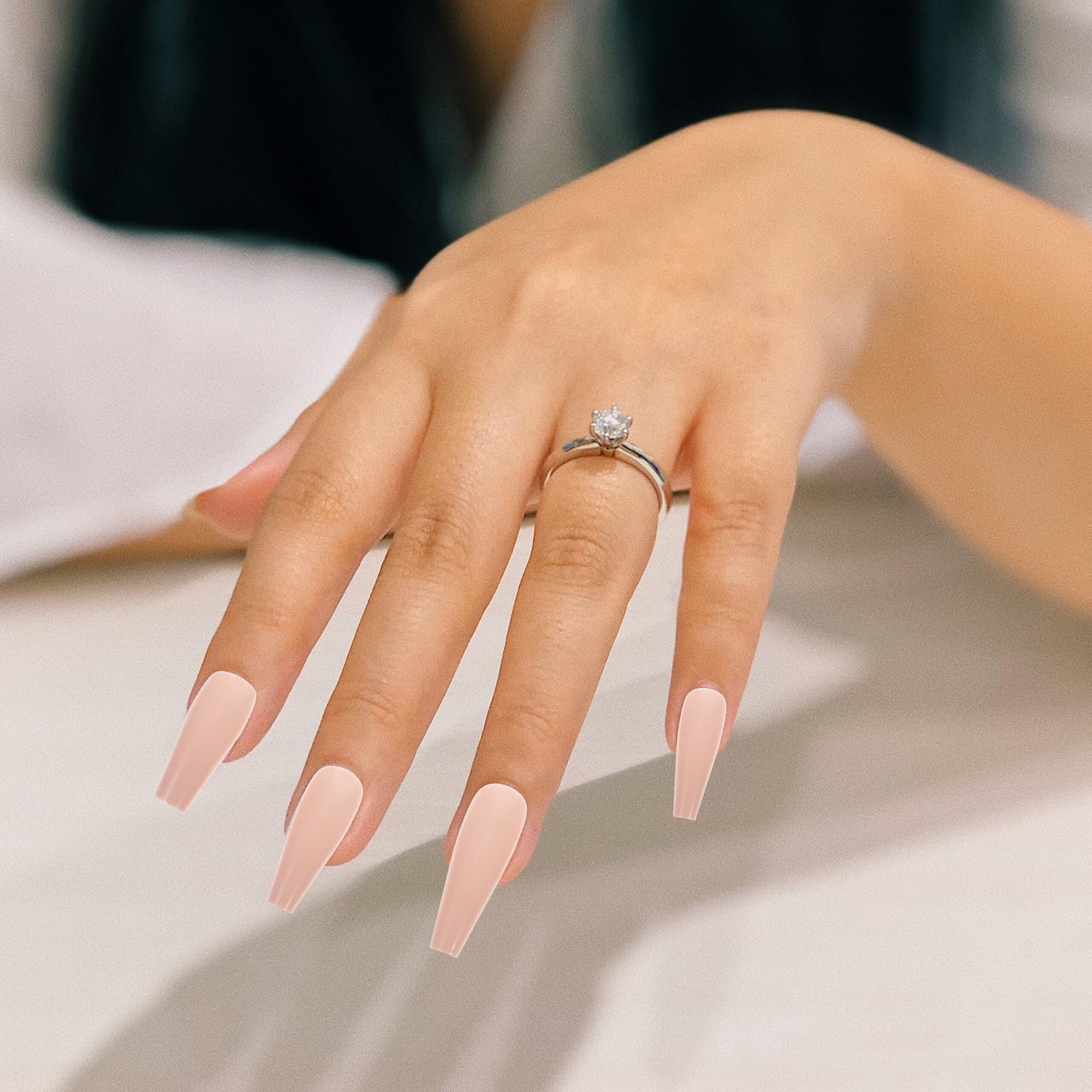 1 caja Uñas Postizas Largas Estilo Ballerina Brillo y Mate Puntas Acrílicas para DIY Accesorios para Arte de Uñas Tips Artificiales Cómodos y Fáciles de Aplicar