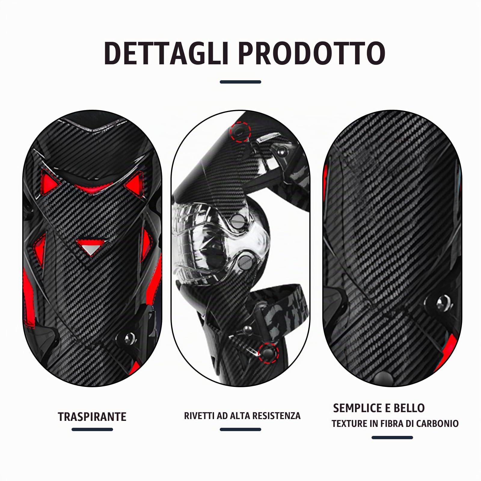 Ginocchiere Moto,Ginocchiere MTB,Protezioni MTB con Fodera Rimovibile,Guscio Protettivo ad Alta Resistenza,Ginocchiere Motocross per Motocross,Bicicletta,Skate,Mountain Bike