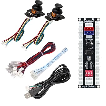 SJ@JX All-Button Arcade Controller with Raspberry Pi RP2040 Encoder, 3D Analog Mushroom Joystick, Custom RGB Lighting, Ultra-Low Latency, Multi-Platform Compatible for PC & Nintendo Switch