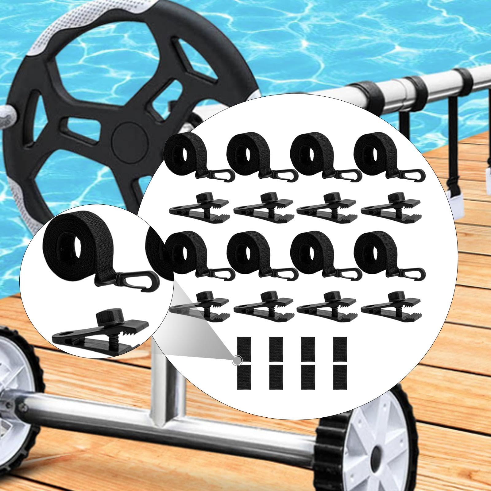 Fenteer Kit de 8 Piezas de Fijación de Carrete para, Correas para de Piscina