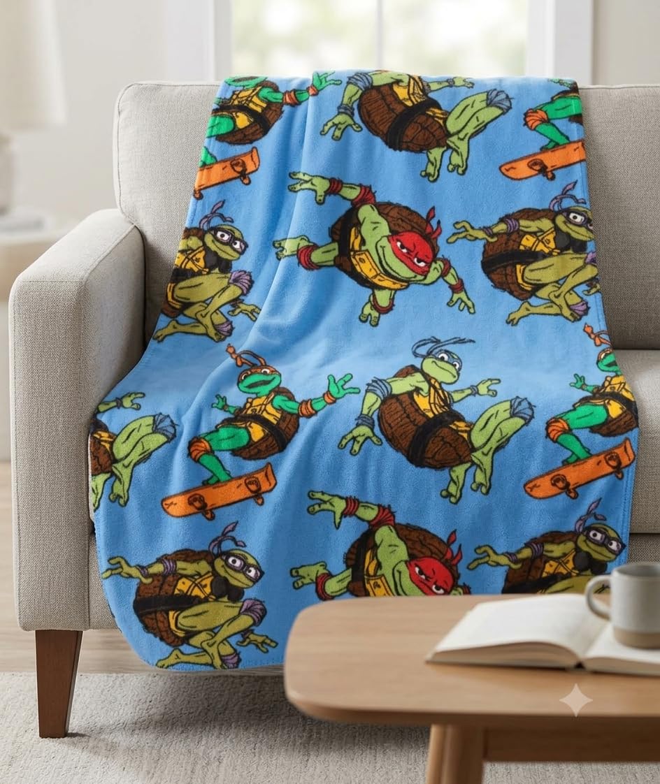 Jay Franco Teenage Mutant Ninja Turtles Kids Fleece Throw Blanket, Soft &amp; Cozy, 40" x 50"