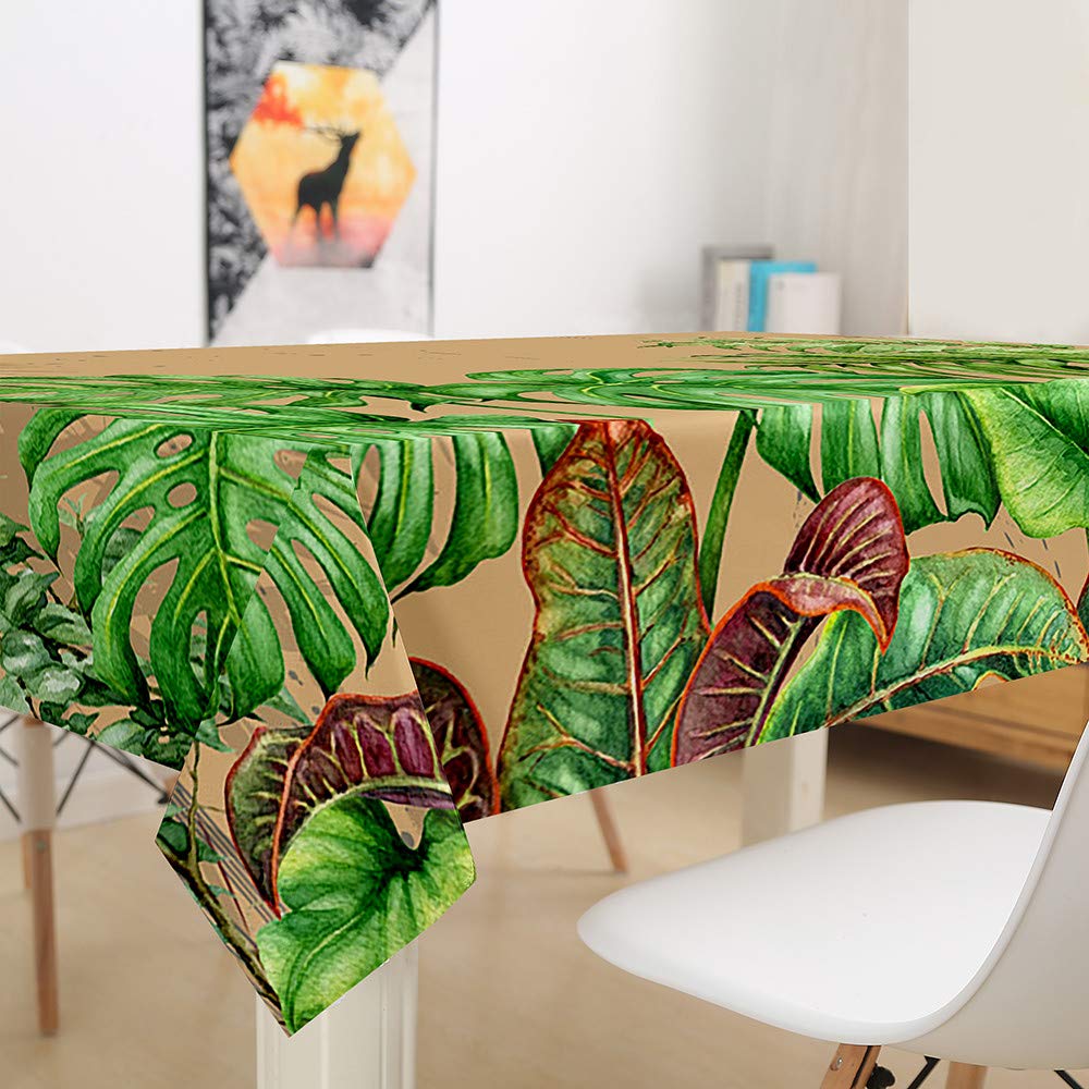 Rectangulaire Imperméable Nappe, Treer 3D Anti-Taches Lavable Entretien Facile Nappes Avec Cocotier Imprimé Motif Nappe De Table Pour Cuisine Picnic