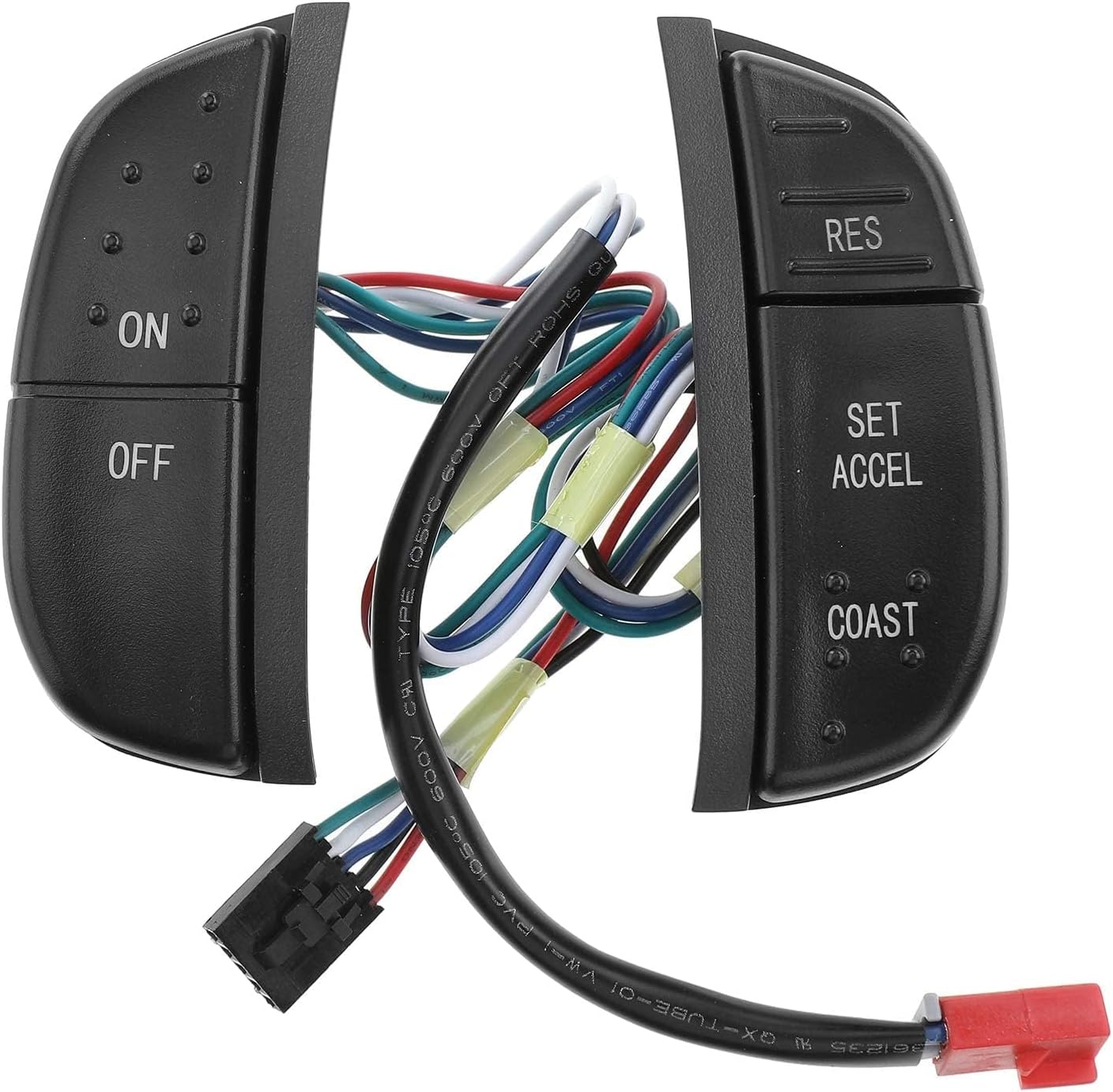 A-Premium Steering Wheel Mounted Cruise Control Switch, with Green Backlight, Compatible with Ford F-150/250/350 1997-2004, F-150/250/350/450/550 Super Duty 1999-2007, Excursion, Expedition, and More