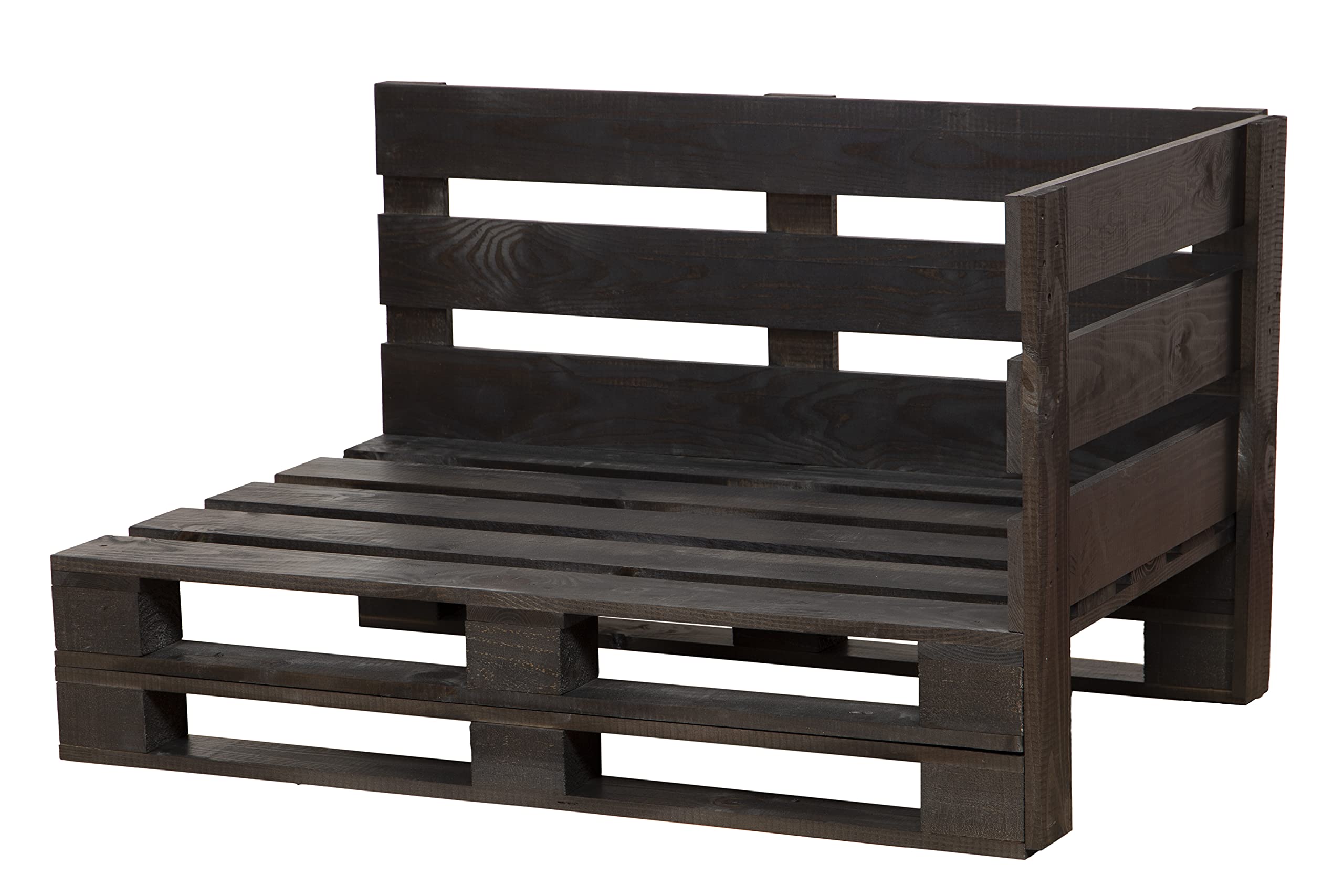 Chaise Longue Sofa PALETS Lijado Y Cepillado Interior/Exterior Nuevo Sillon PALETS/Sofa para Patio (120cm X 80cm, Ebano)
