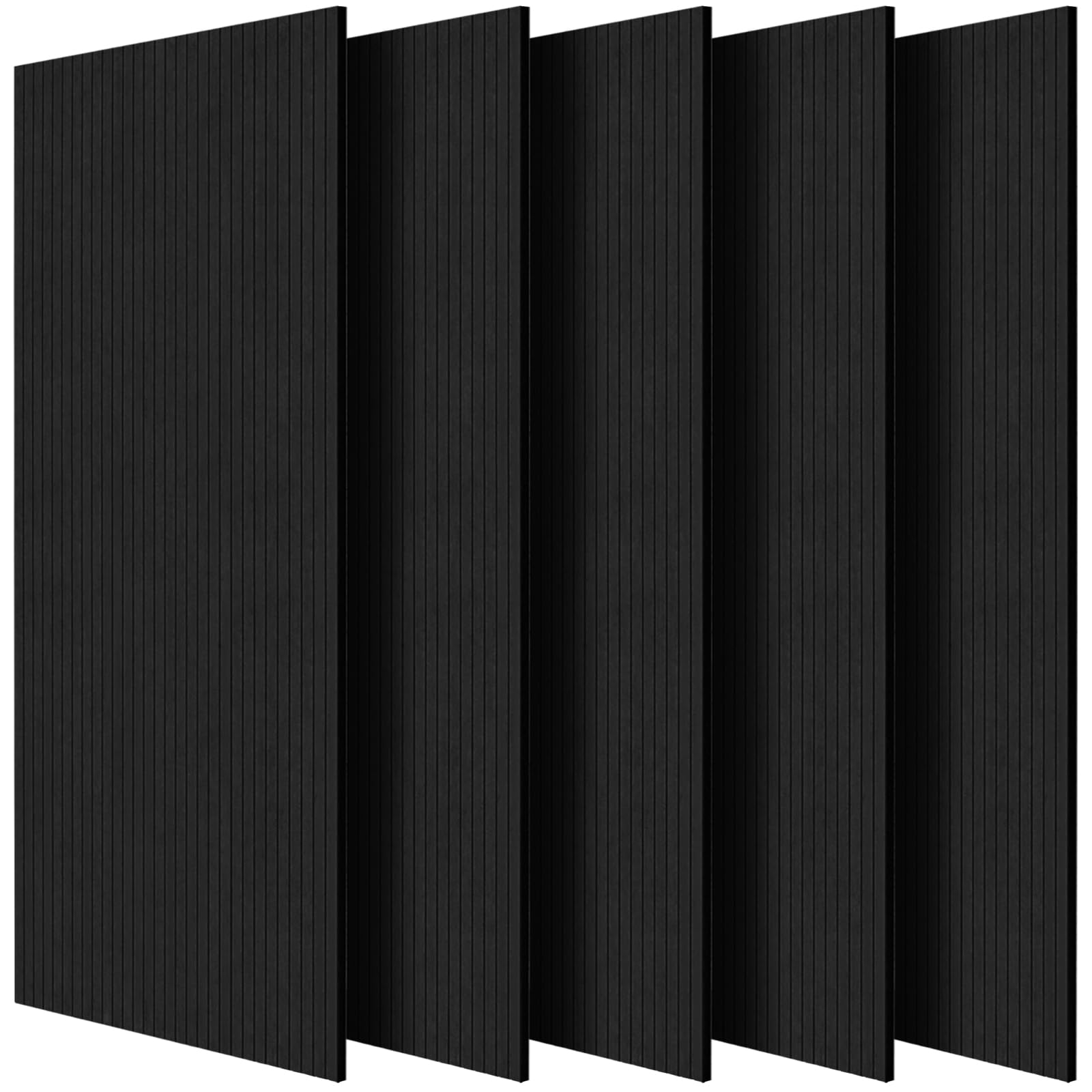 VEVOR Panneau Acoustique, Lot de 5, Mousse Acoustique Mural Autocollant 120 x 60 x 1 cm Panneaux Insonorisants Fibre de Polyester Haute Densité, Isolation Phonique pour Maison, Studio, Bureau, Noir