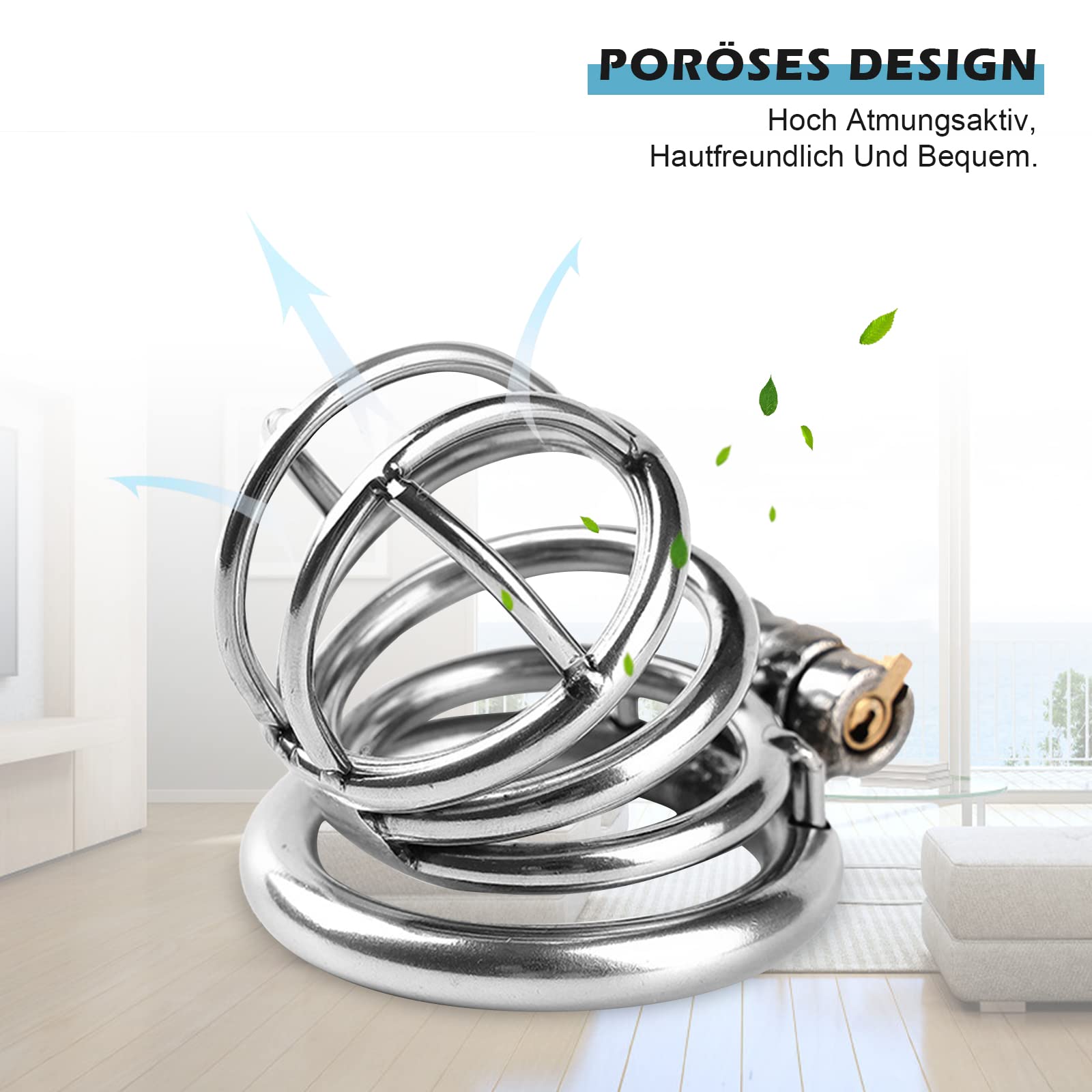 BDSMYEE Chastity Cage Pene in Acciaio Inossidabile, Gabbia di Castità Giocattoli Sessuali Pene Cock Cage, SM Bondage Sex Toys per Uomini (50mm)