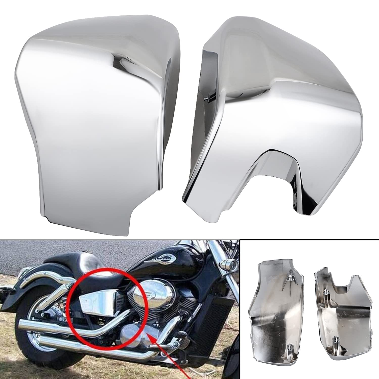 Moto Cromo Pannelli laterali della batteria Coperture carene Per H-onda Shadow ACE VT750 VT400 VT 400 750 2004-2013