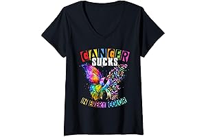 Women's Breast Cancer Awareness Butterfly Tee V-Neck T-Shirt