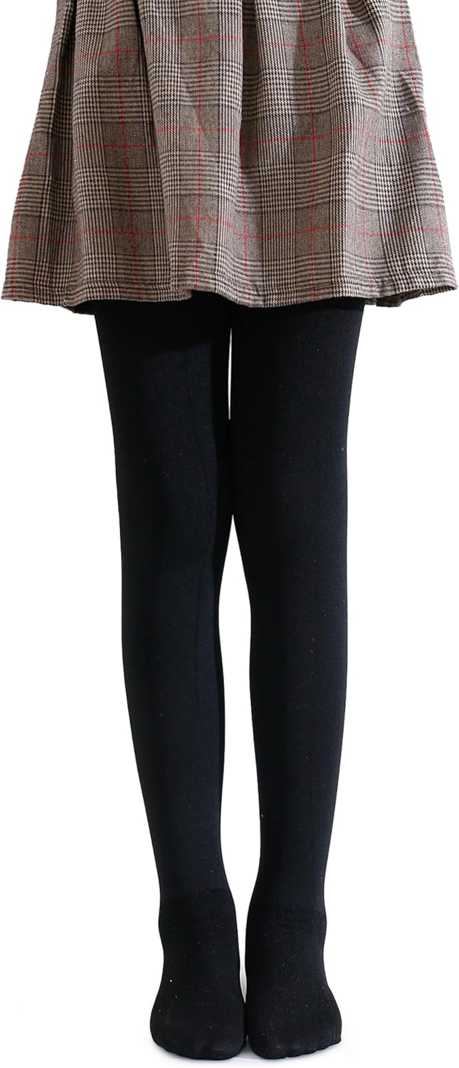 Pareberry Girl's Winter Fleece Lined Thick Microfiber Soft Tights for Kids Age 3-14 - Image 2