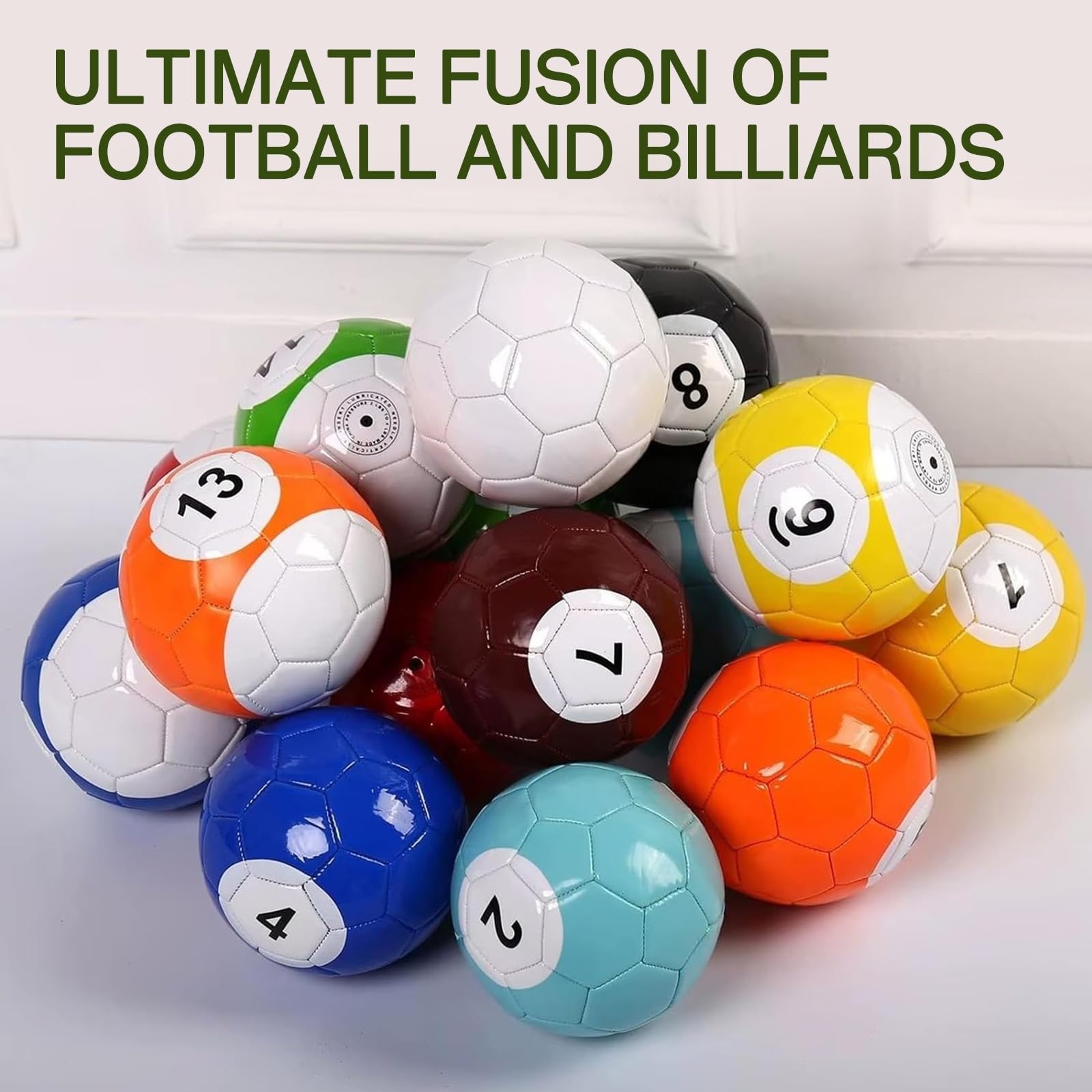 Zestaw piłek bilardowych Footpool, 16 szt., PU | Skóra PU, 16 sztuk, ogród/podwórko/impreza, piłka nożna/snooker/kopniak, na zewnątrz/wewnątrz, rodzinna zabawa
