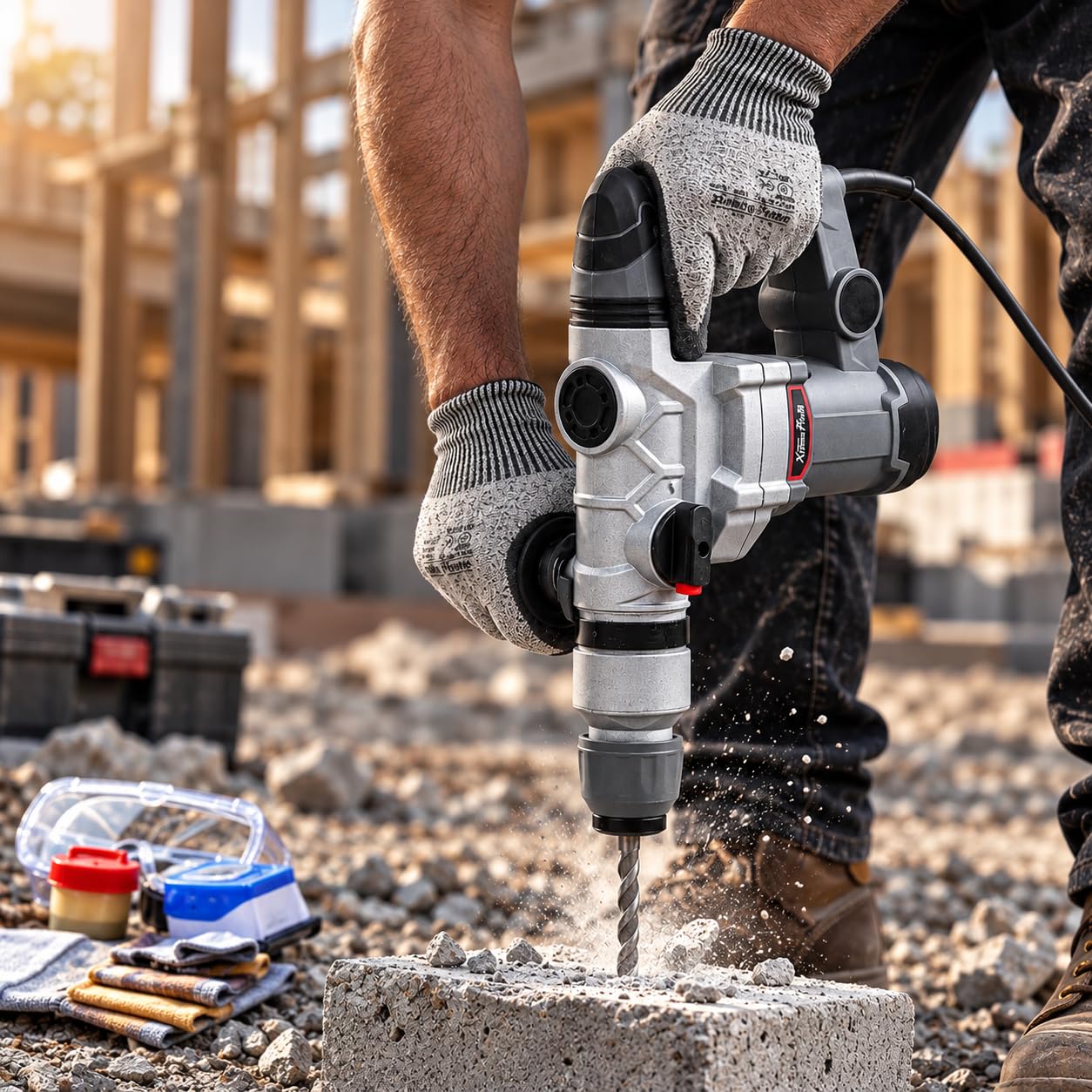 XtremepowerUS 1200W Rotary Hammer - Demolish & Drill! -3