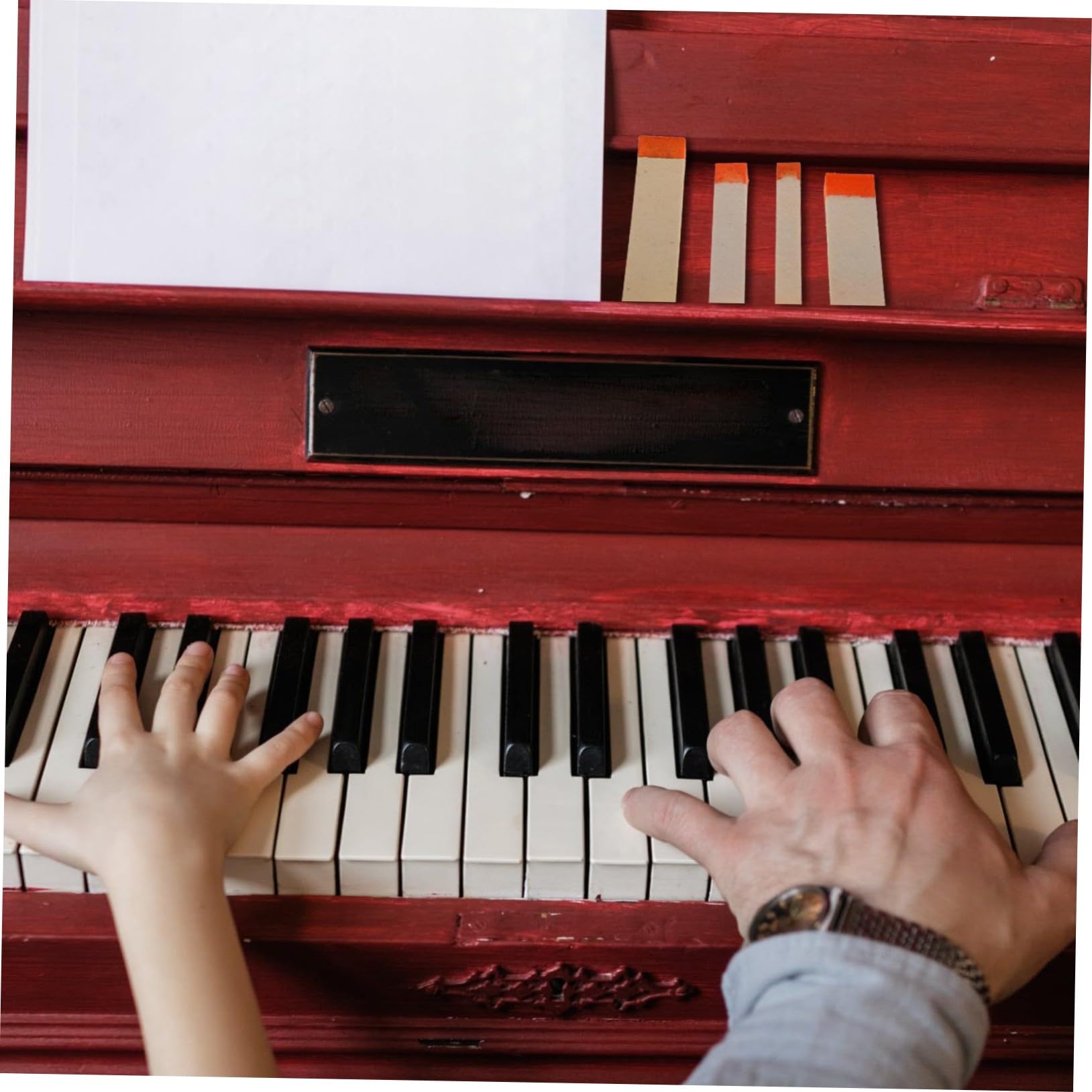 Kit de 4 Cuñas de Lana Naranja para Afinación de Pianos, Accesorios Prácticos Uso Conveniente para Cuerdas de Piano